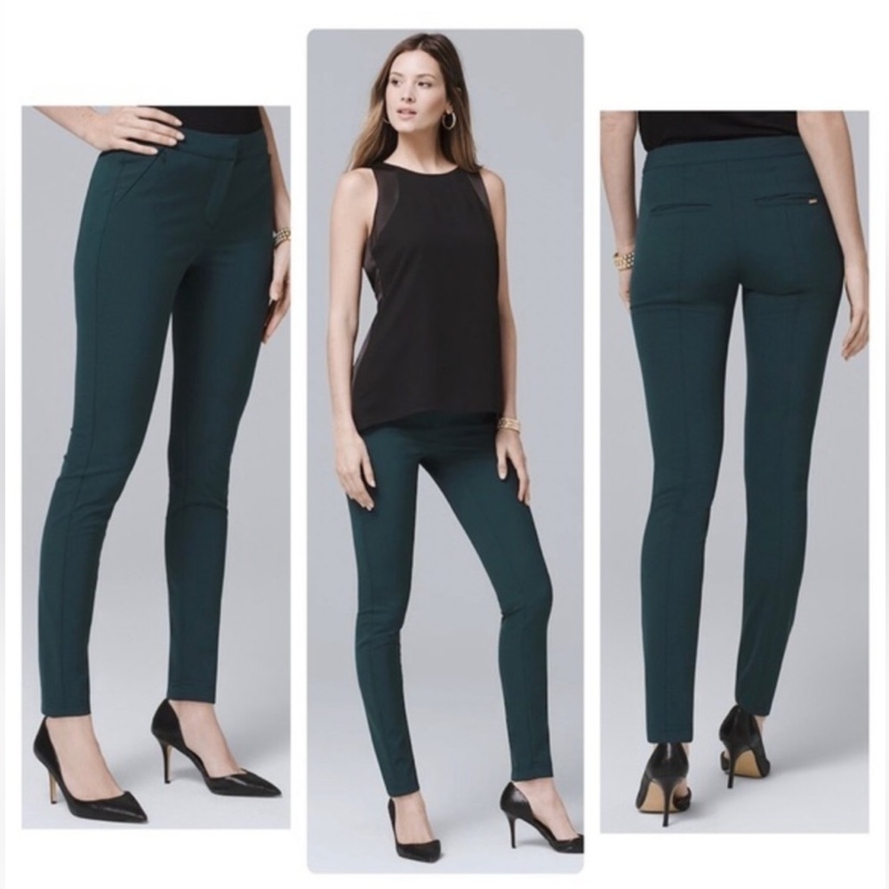 White House Black Market Teal Skinny Ponte Pants